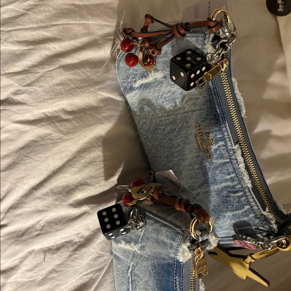 Coach Denim With All Original Charms. authentic